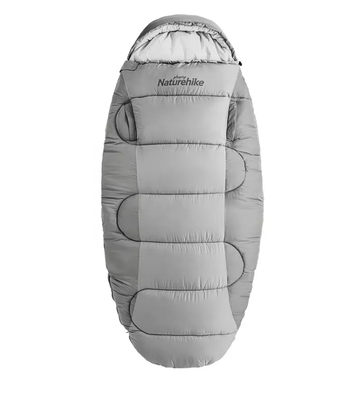Мешок спальный Naturehike Oval PS300, 220х95 см, (левый) (ТК: +4C), серый