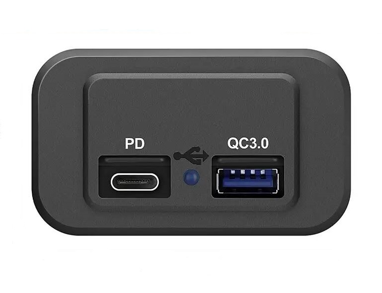Розетка USB QC 3.0, PD накладная
