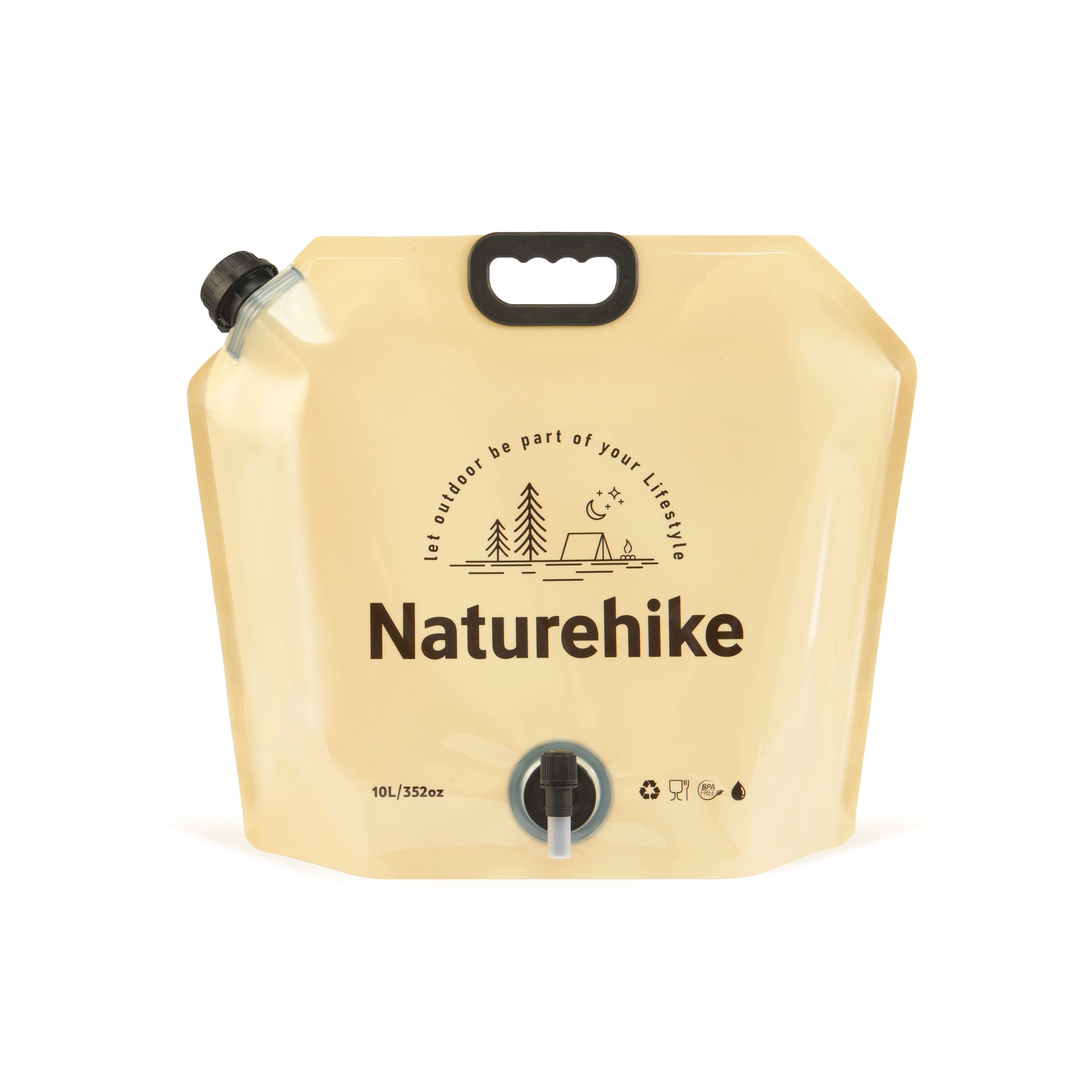 Канистра Naturehike Ling Wo для воды, 10 л., мягкая, желтая
