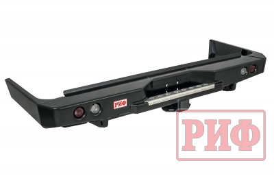 фото Бампер РИФ силовой задний Toyota Land Cruiser 76 2007+ с квадратом под фаркоп и фонарями