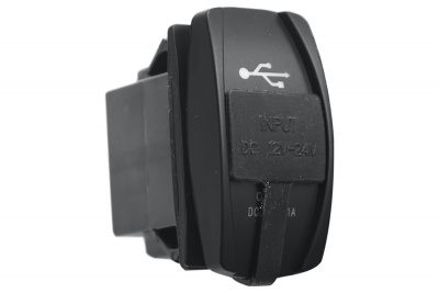 фото Розетка USB 3,1A  дизайн Переключатель, с крышкой