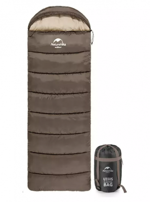 фото Мешок спальный Naturehike U350, (190х30)х75 см, (левый) (ТК: +1C), коричневый
