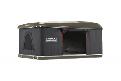фото Палатка на крышу автомобиля AUTOHOME MAGGIOLINA CARBON FIBER SMALL, тент серый, лестница 215 мм