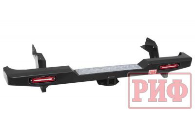 фото Бампер РИФ силовой задний Ford Ranger T6 2011-2015 с квадратом под фаркоп и фонарями